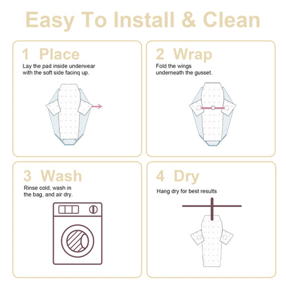 Color-​SPRING SEAON 2 PCS Reusable Menstrual Pads - SpringSeaon