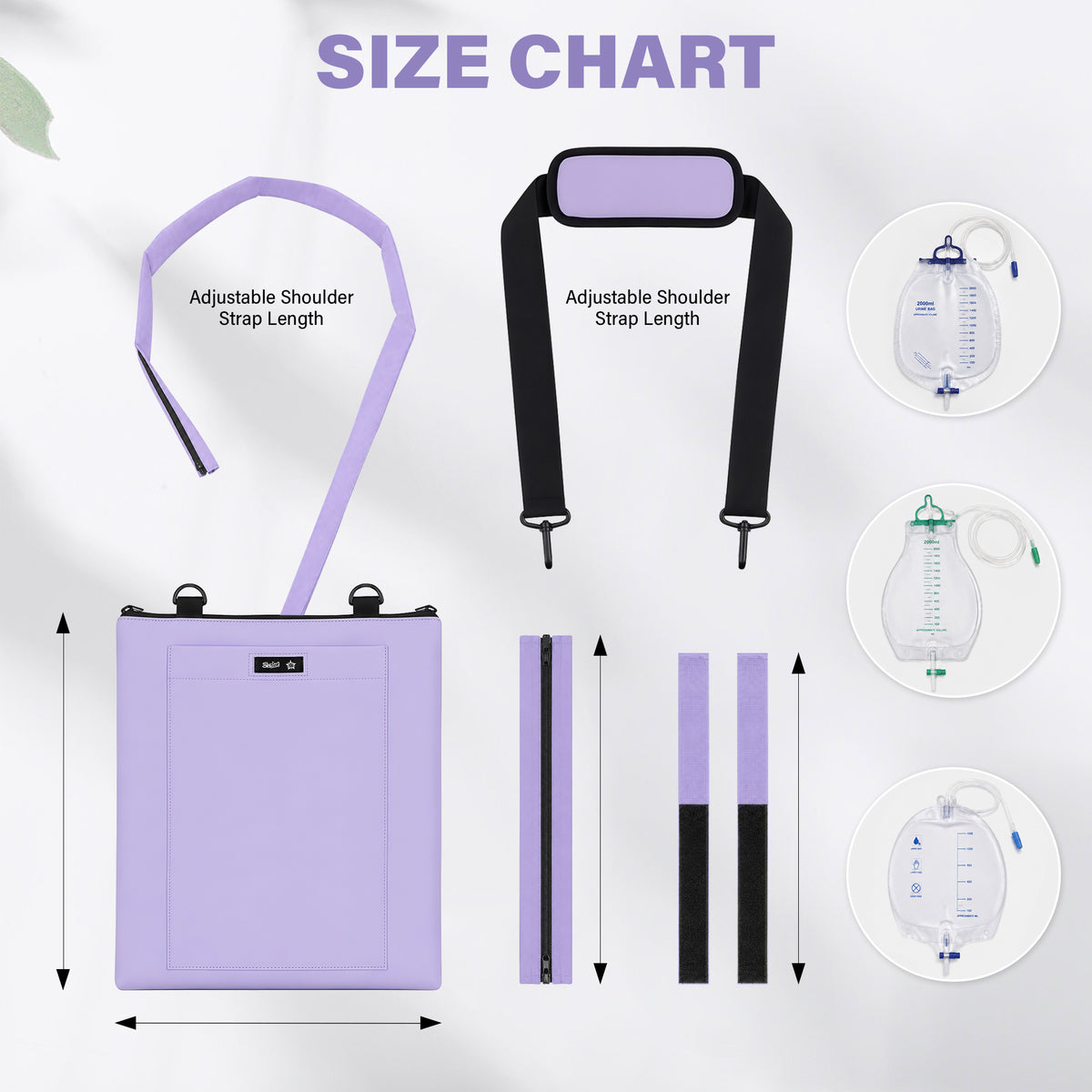 Color-​Urine Drainage Bag Holder with Drain Tube Cover Waterproof - SpringSeaon