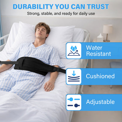 Color-​SPRING SEAON Bed Support Strap - Adjustable Positioning Belt for Bed & Wheelchair, 51.7 * 7" Padded Waist Belt Black - SpringSeaon