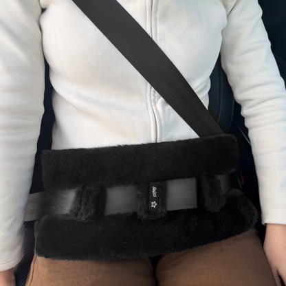 Black-​SPRING SEAON Seat Belt Pillow with Pocket for Ice/Hot Packs