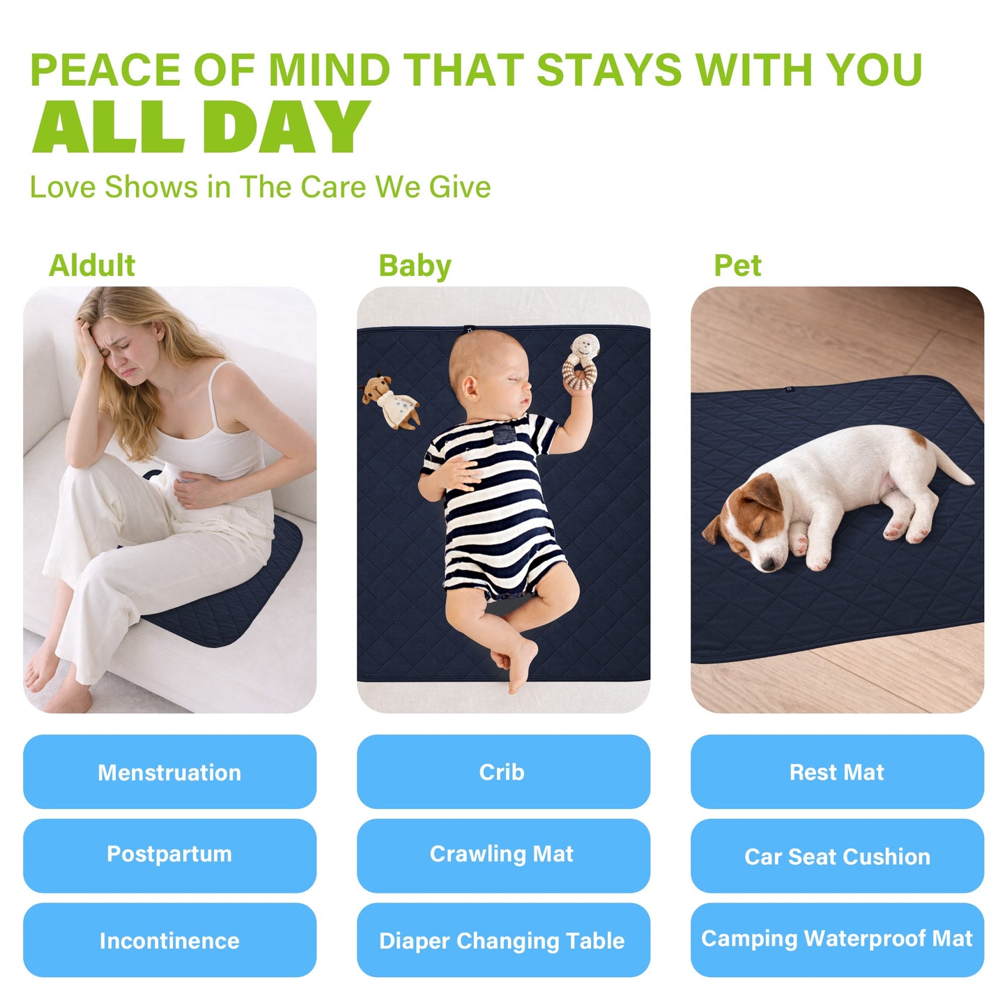 Black-​SPRING SEAON 2Pcs Waterproof Chair Pad 22" x 21", Washable Reusable Non-Slip Seat Cover