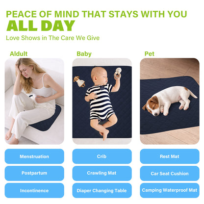 Black-​SPRING SEAON 2Pcs Waterproof Chair Pad 22" x 21", Washable Reusable Non-Slip Seat Cover