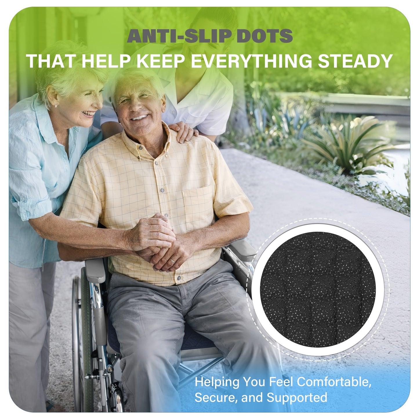 Black-​SPRING SEAON 2Pcs Waterproof Chair Pad