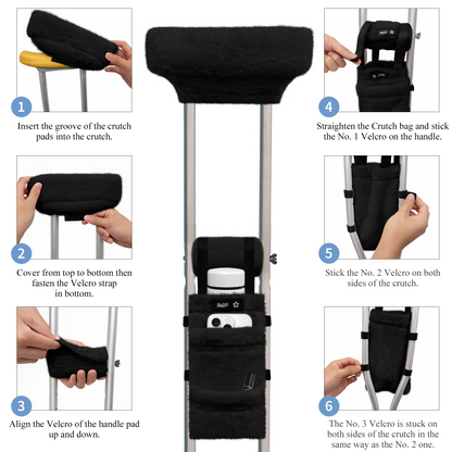 Color-​SPRING SEAON Plush Crutches Padding & Crutch Bag (5 PCS) - SpringSeaon