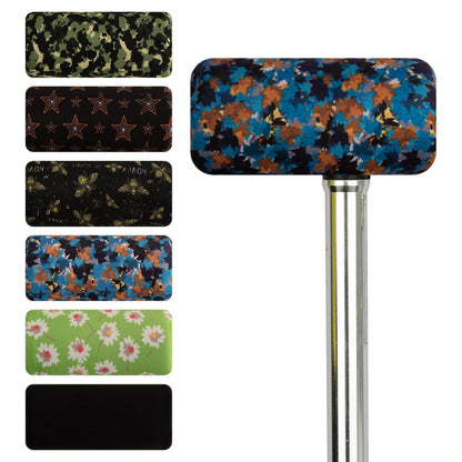 Blue Leafs-​SpringSeaon Cane Handle Padding Covers - Universal Fit T-Handle Grip Pads for Cane Pattern 011