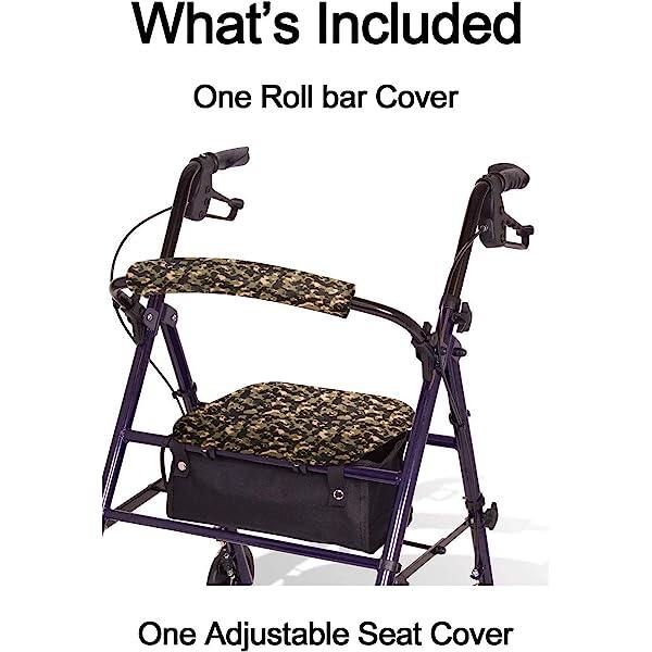 Camouflage -​Unisex Rollator Walker Seat and Backrest Covers - Universal Soft Rollator Accessories 