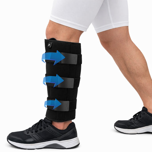 SPRING SEAON Calf Brace with Anti-Slip Silicone, Adjustable Shin Splint Support for Pain Relief & Swelling Reduction
