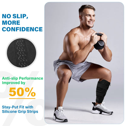 Color-​SPRING SEAON Calf Brace with Anti-Slip Silicone, Adjustable Shin Splint Support for Pain Relief & Swelling Reduction - SpringSeaon