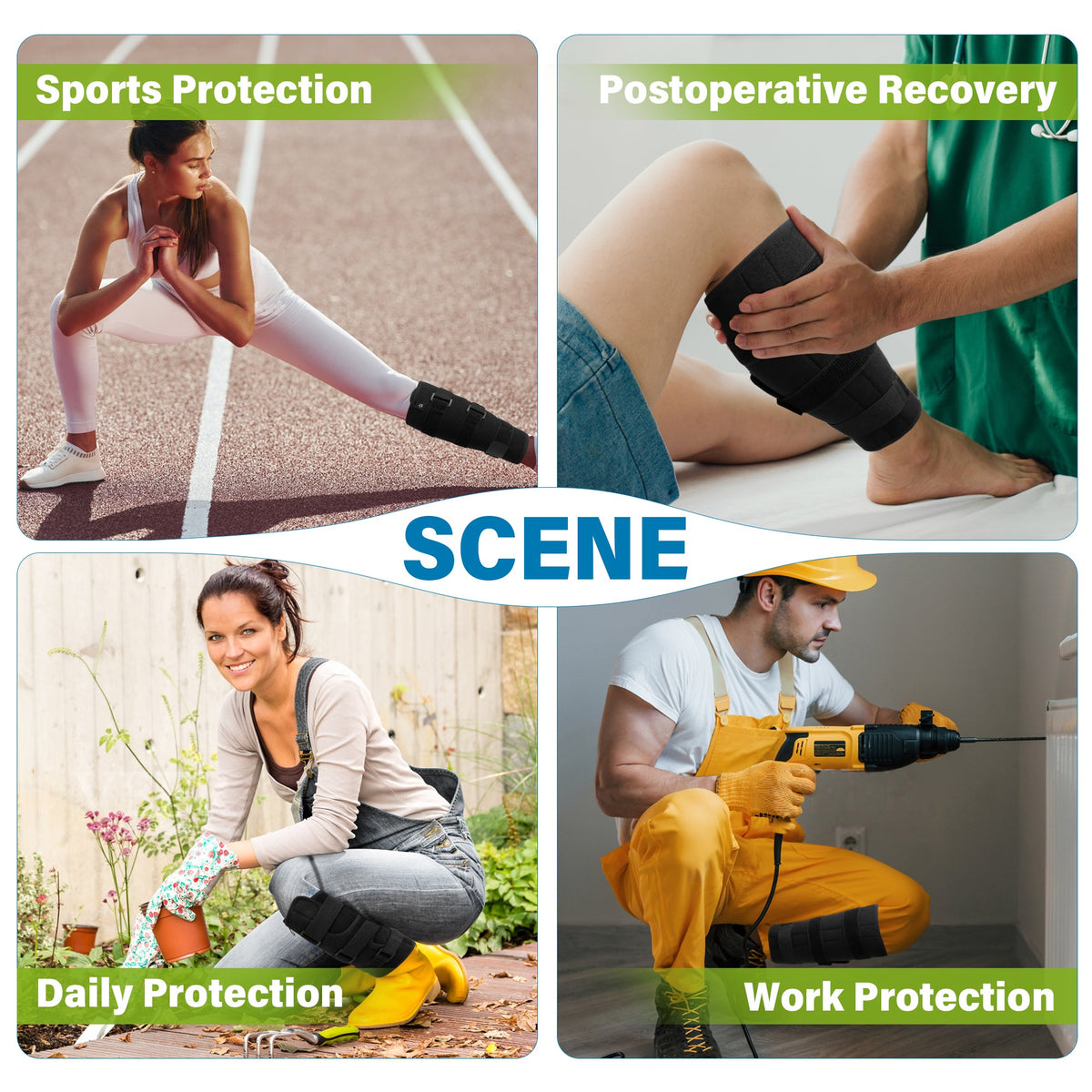 Color-​SPRING SEAON Calf Brace with Anti-Slip Silicone, Adjustable Shin Splint Support for Pain Relief & Swelling Reduction - SpringSeaon