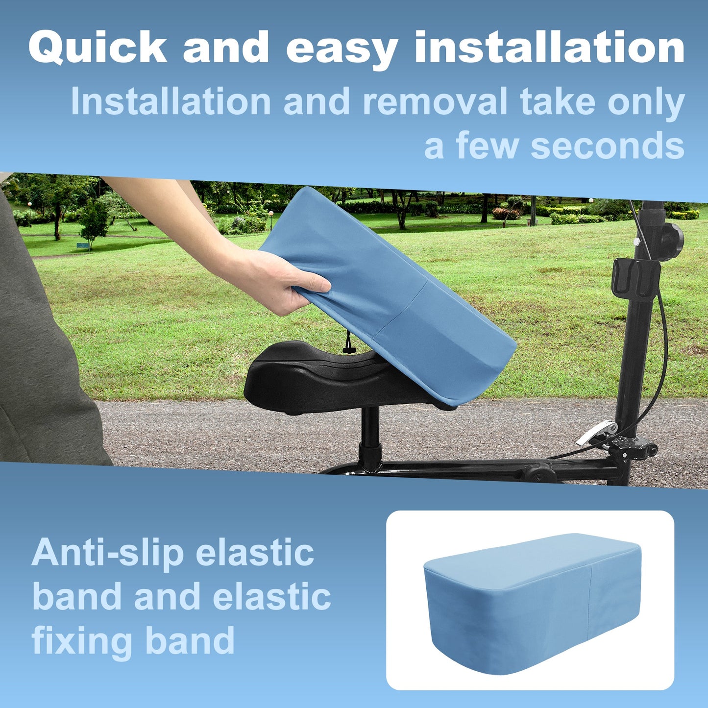 SPRING SEAON Cooling Knee Scooter Pad Cover with Memory Foam