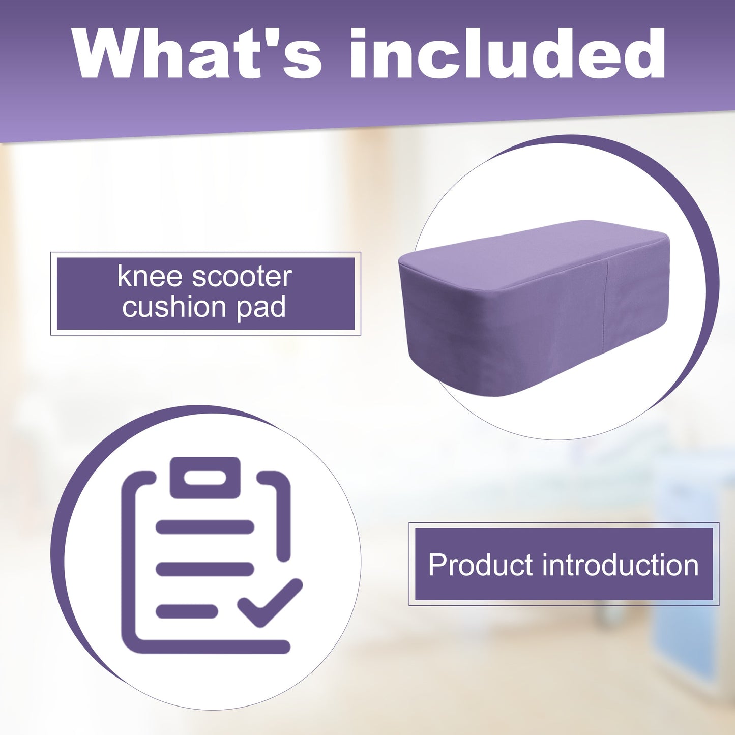 Purple-​SPRING SEAON Cooling Knee Scooter Pad Cover 
