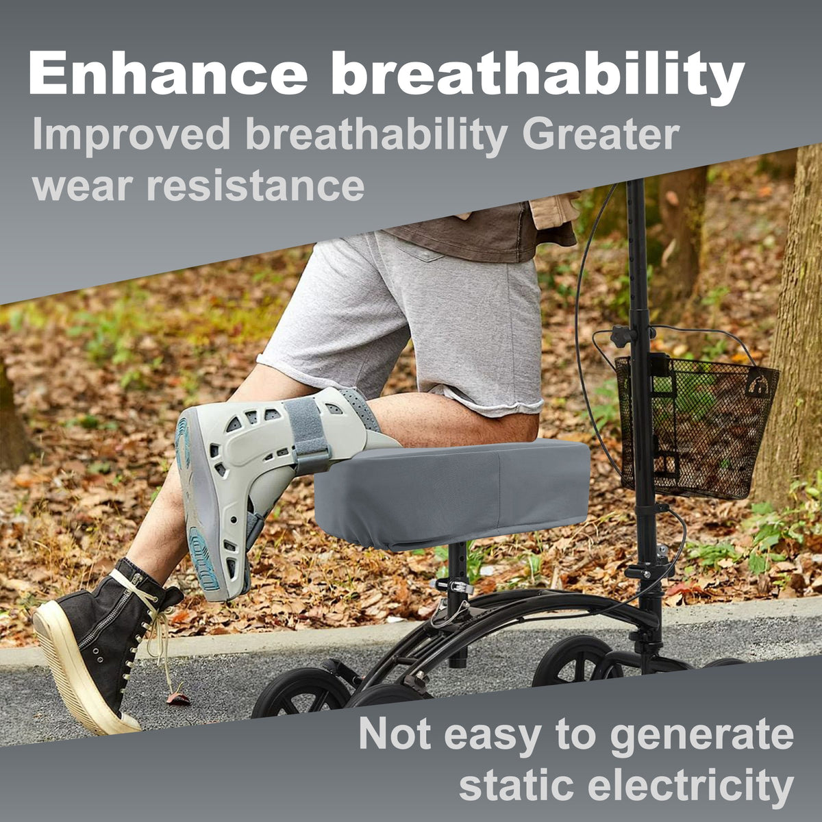 Grey Cooling_Knee_Scooter_Pad_Cover