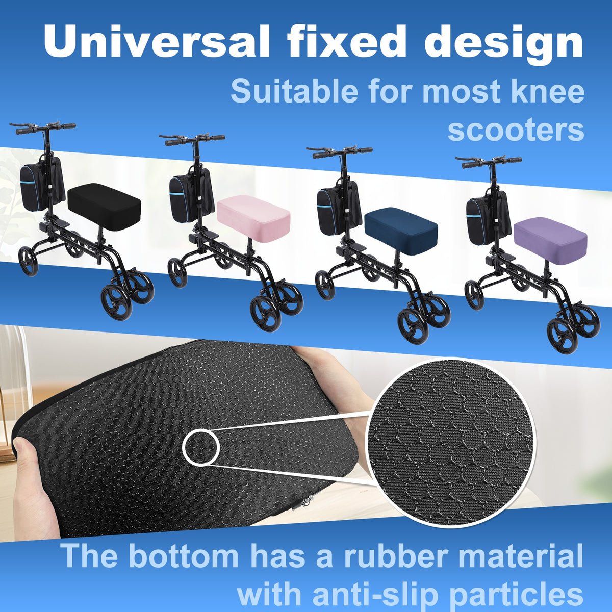 Black Cooling_Knee_Scooter_Pad_Cover