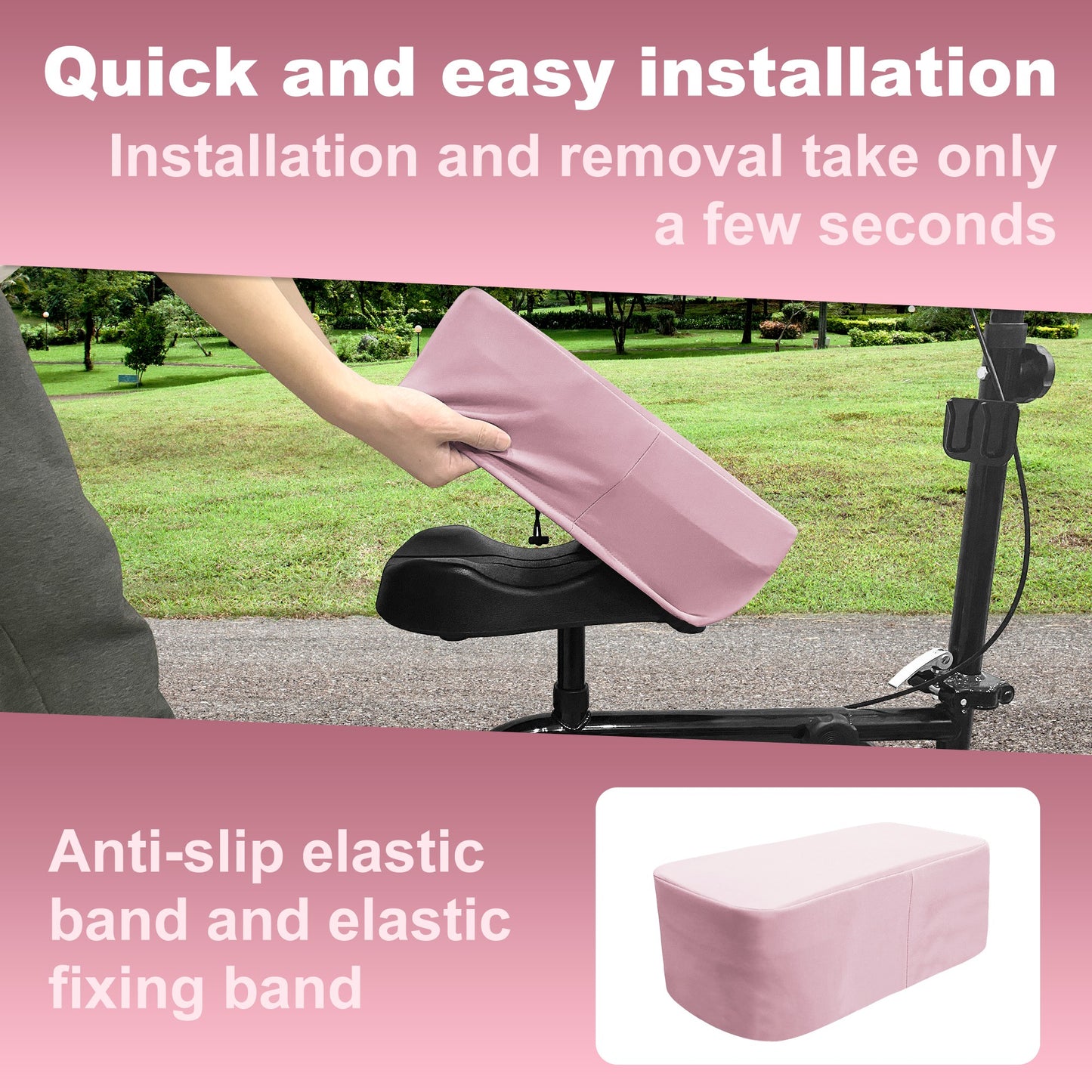 SPRING SEAON Cooling Knee Scooter Pad Cover with Memory Foam