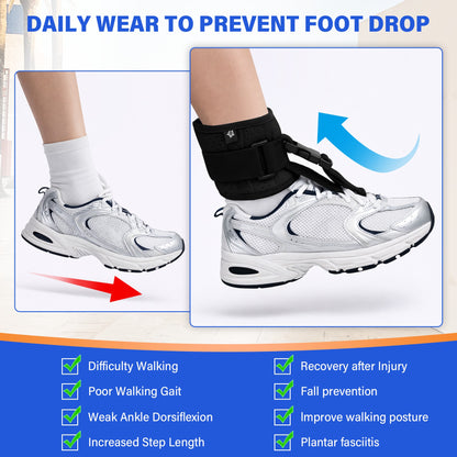 Color-​SPRING SEAON Adjustable Foot Support Sleeve - Unisex Left/Right for Walking with Shoes Comfort Cushion (Black) - SpringSeaon