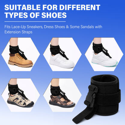 Color-​SPRING SEAON Adjustable Foot Support Sleeve - Unisex Left/Right for Walking with Shoes Comfort Cushion (Black) - SpringSeaon