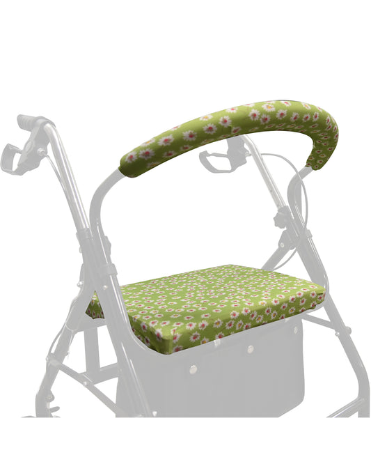 Green flower  ​SPRING SEAON Unisex Rollator Walker Seat and Backrest 