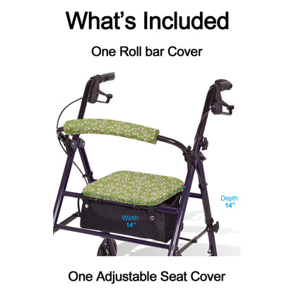 Green flower  ​SPRING SEAON Unisex Rollator Walker Seat and Backrest 