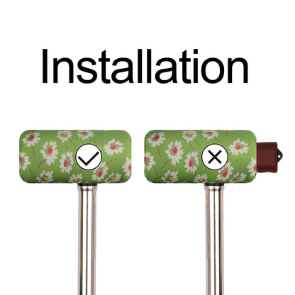 Green flower T-handle cane pads