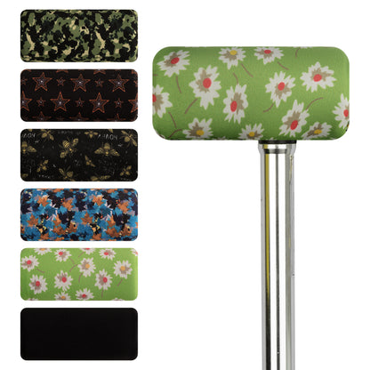 Green Flower-​SpringSeaon Cane Handle Padding Covers - Universal Fit T-Handle Grip Pads for Cane Pattern 011