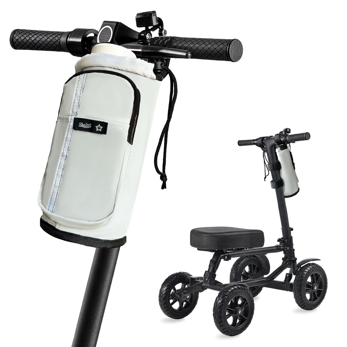 Grey knee scooter bag