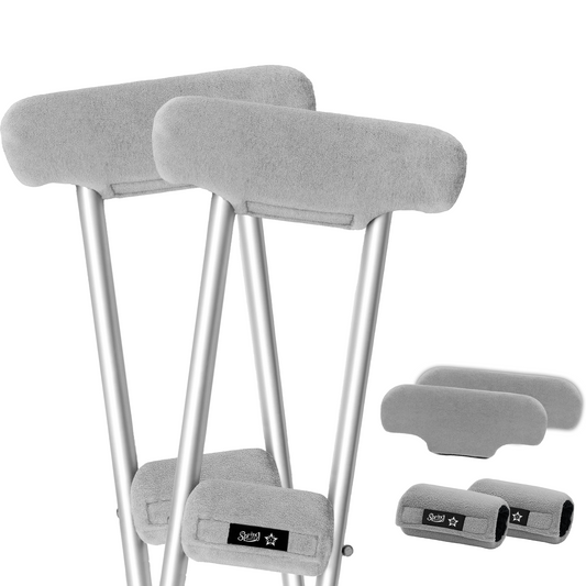 SPRING SEAON Universal Fleece Crutch Pads - Soft Underarm & Hand Grip Covers Set 5 Colors