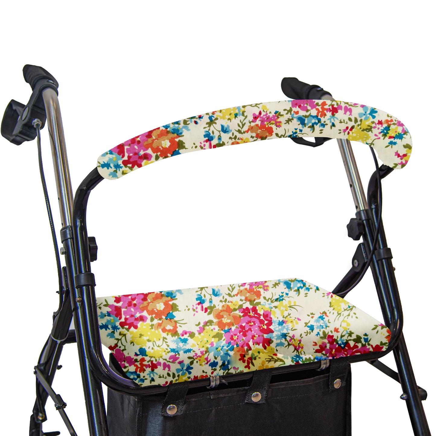 Unisex Rollator Walker Seat and Backrest Covers - Universal Soft Rollator Accessories(yellow flower)