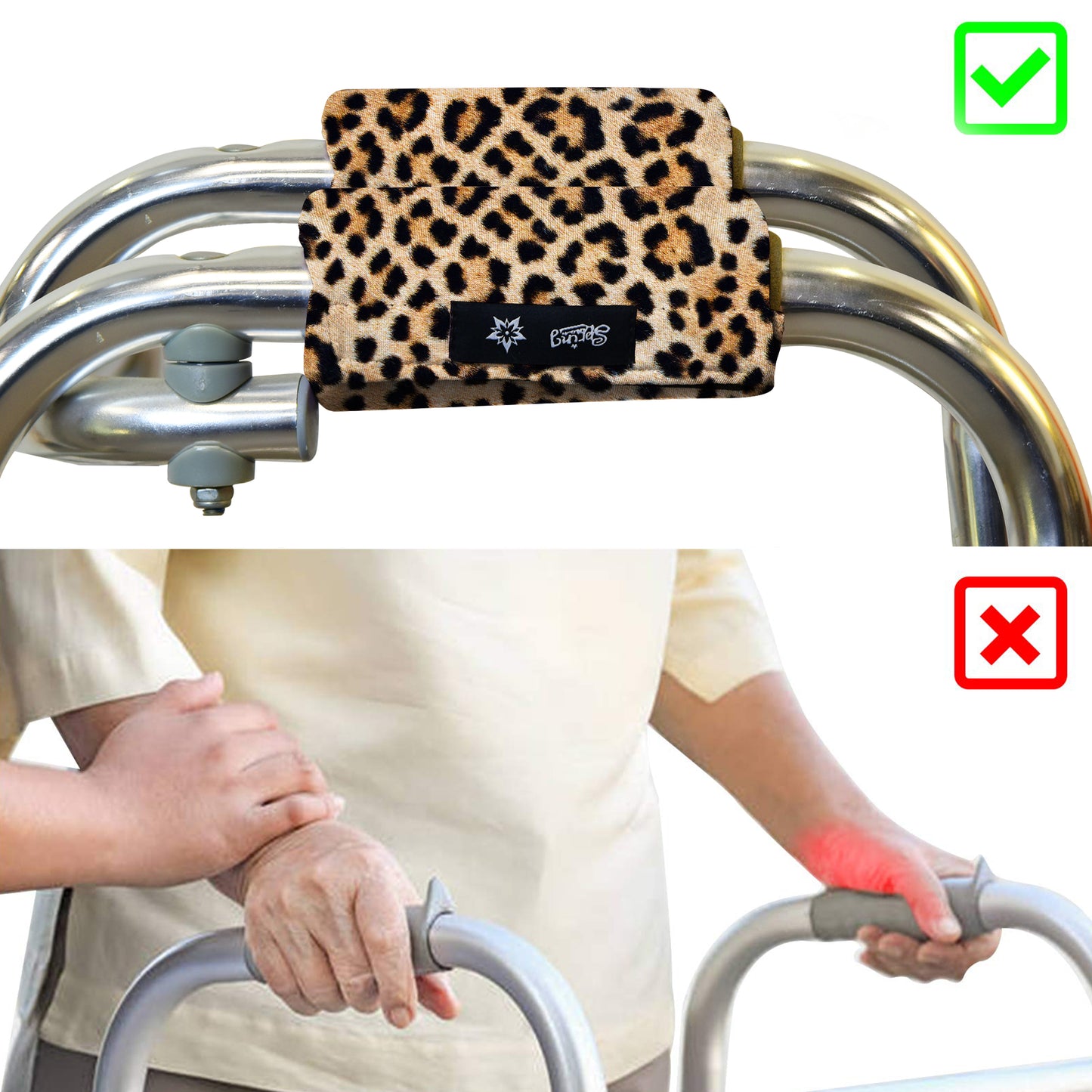 SpringSeaon Walker Hand Grip Padded Covers - Non-Slip Moisture-Wicking Cushion Pattern