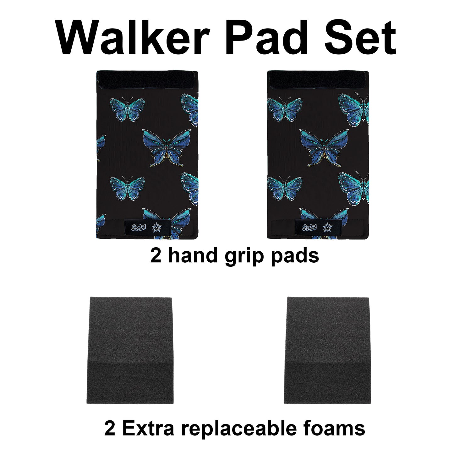 SpringSeaon Walker Hand Grip Padded Covers - Non-Slip Moisture-Wicking Cushion