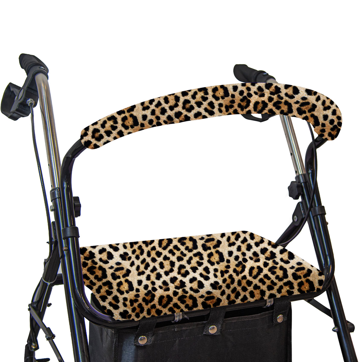 Kakhi Leopard-​Unisex Rollator Walker Seat and Backrest Covers 