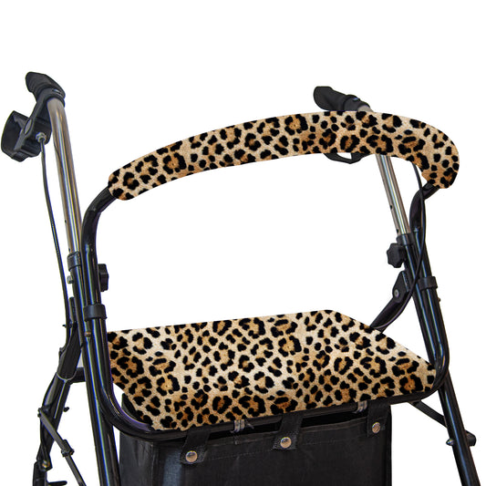Kakhi Leopard-​Unisex Rollator Walker Seat and Backrest Covers 