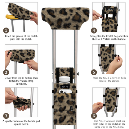 Color-​SPRING SEAON Plush Crutches Padding & Crutch Bag (5 PCS) - SpringSeaon