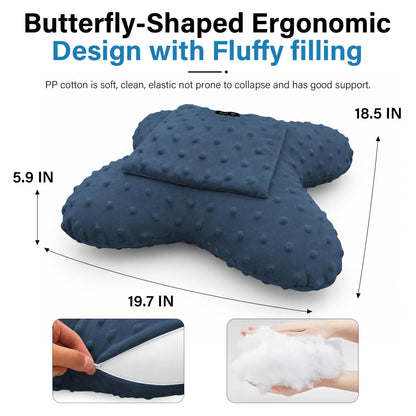 Navy-​SPRING SEAON Butterfly Chest Support Pillow with Adjustable Strap & Dual Pockets 