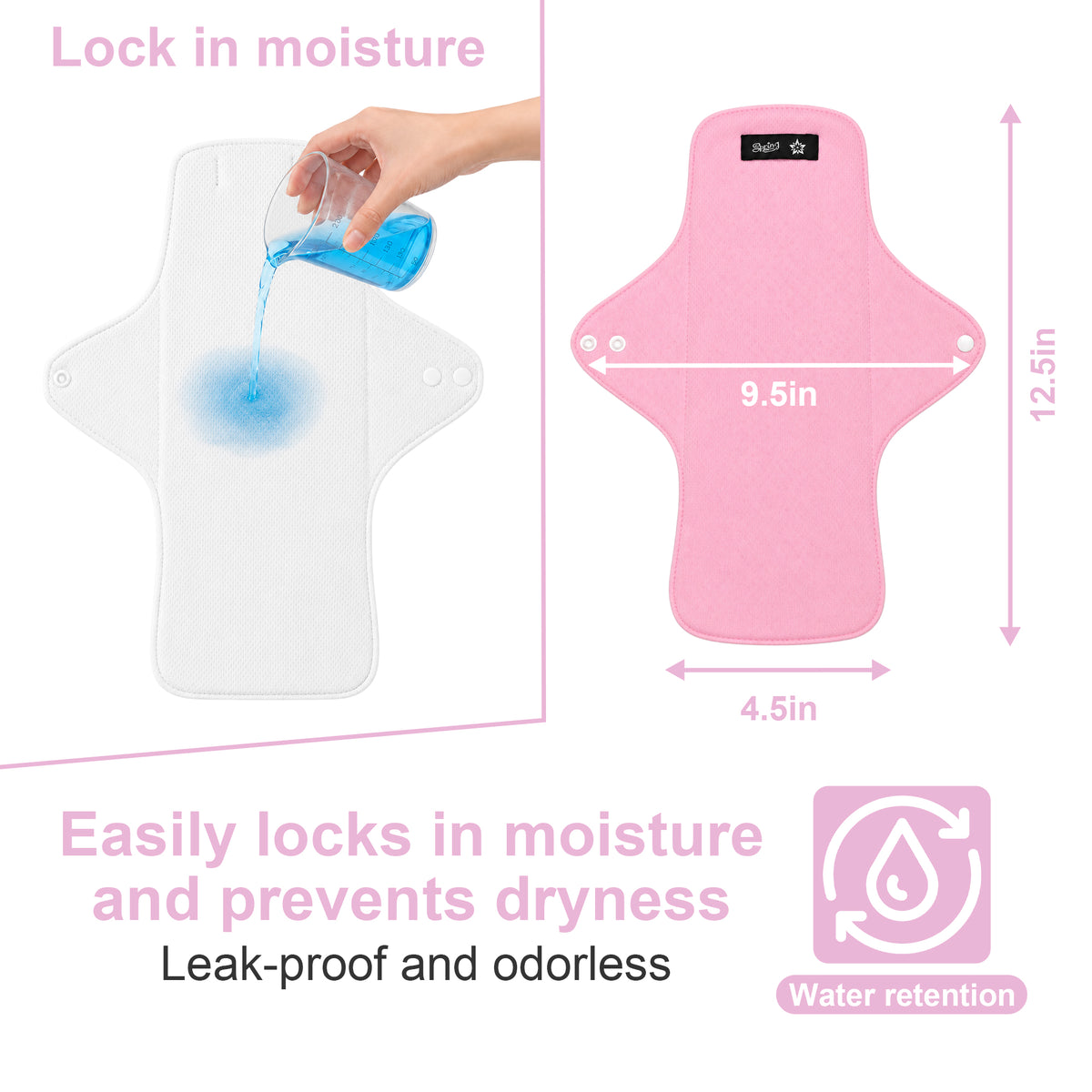 Color-​SPRING SEAON 2 PCS Reusable Menstrual Pads - SpringSeaon