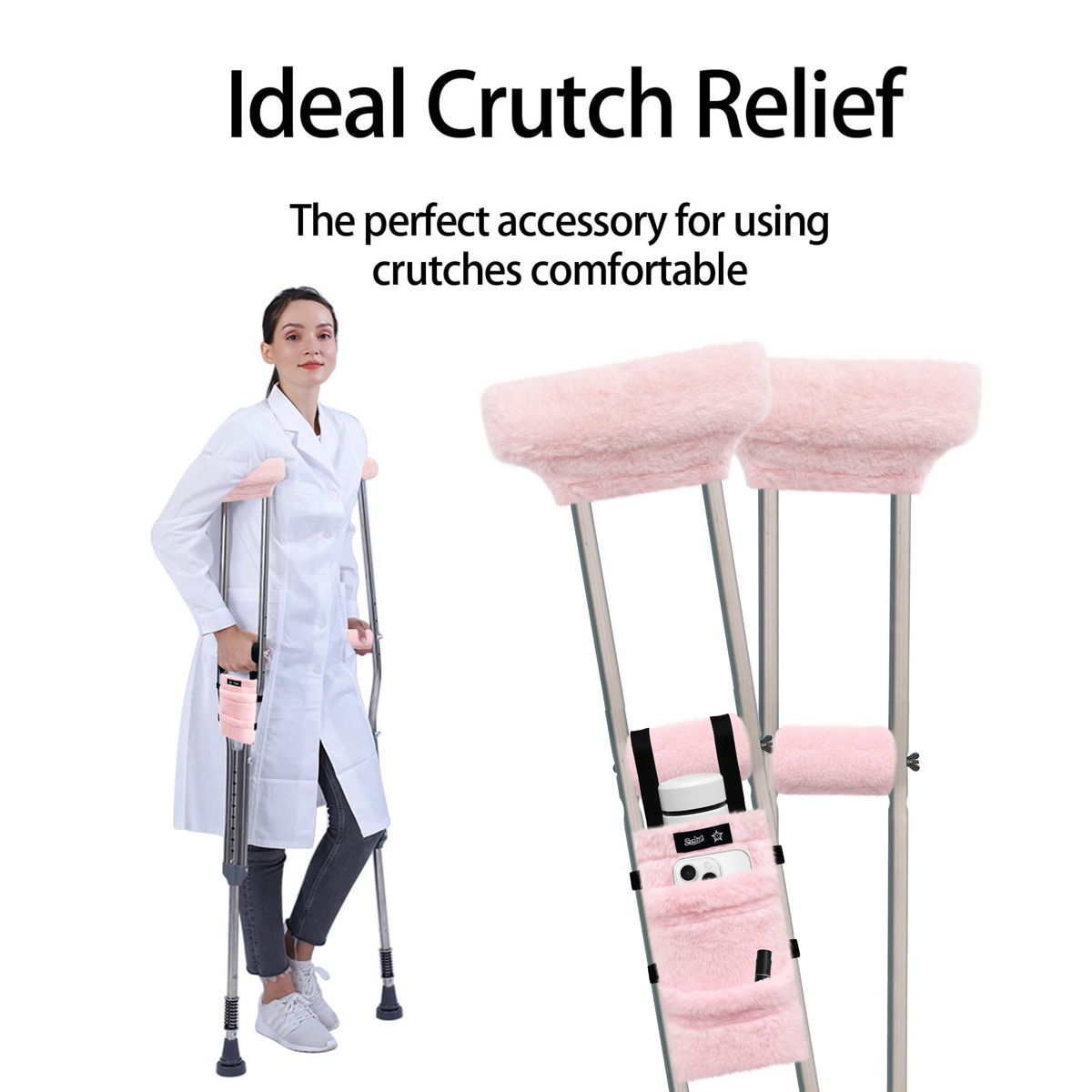 Color-​SPRING SEAON Plush Crutches Padding & Crutch Bag (5 PCS) - SpringSeaon