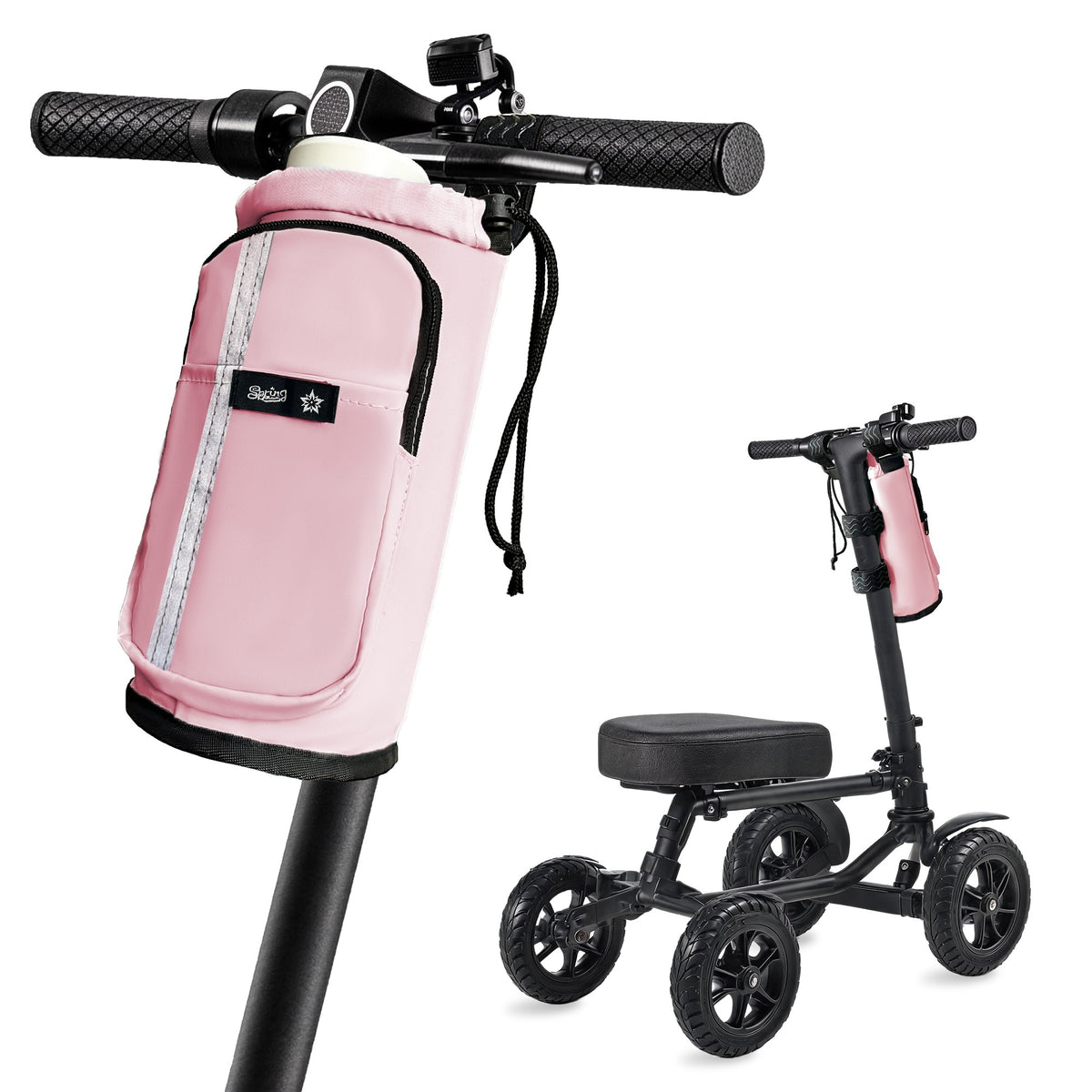 Pink knee scooter bag