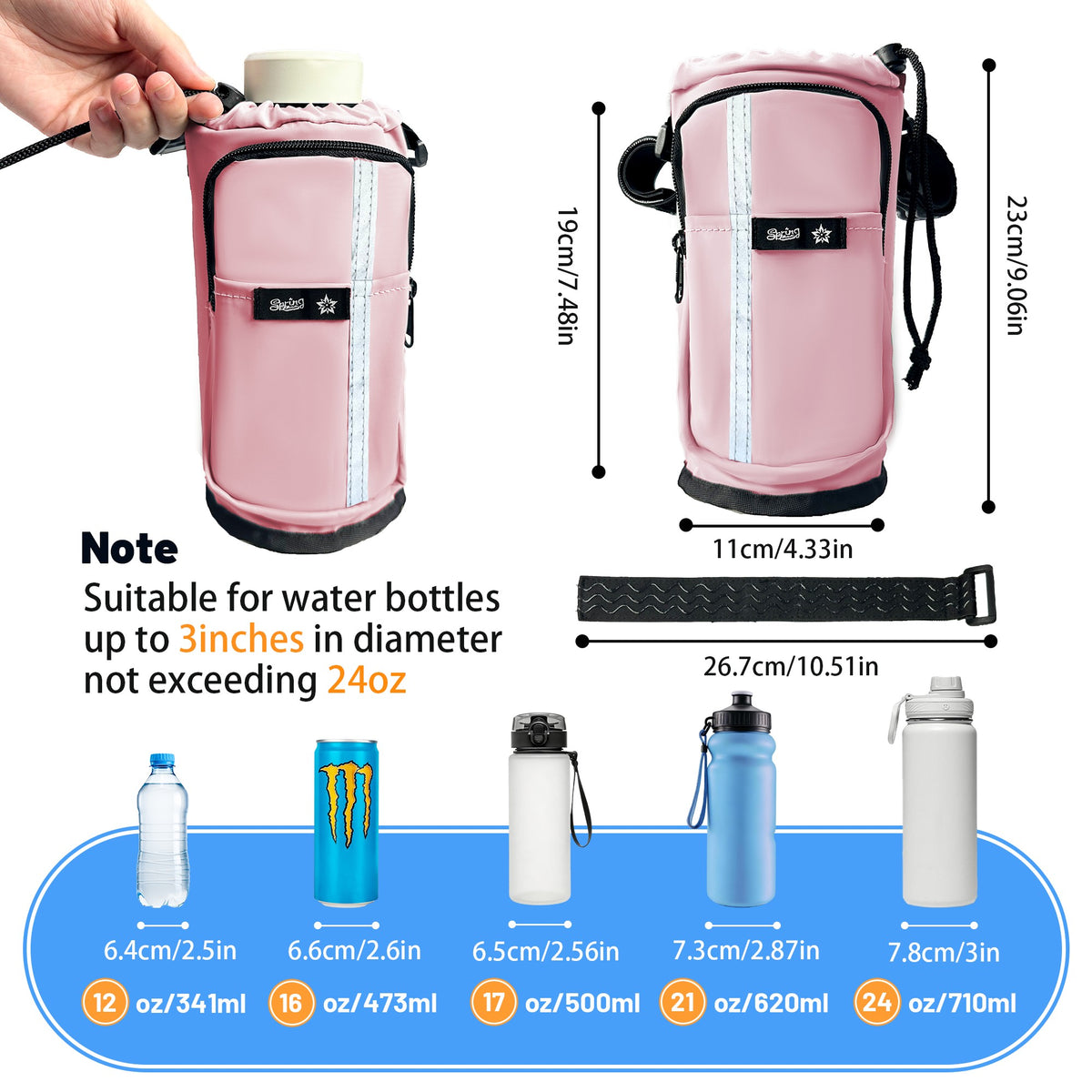 Pink knee scooter bag