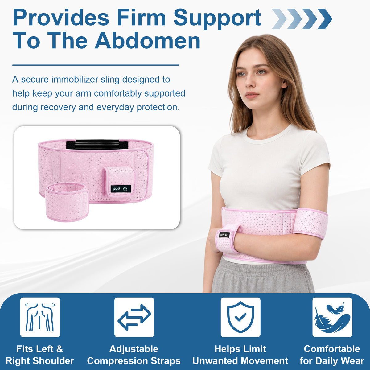 SPRING SEAON Shoulder Immobilizer Arm Sling, Left or Right Arm Brace