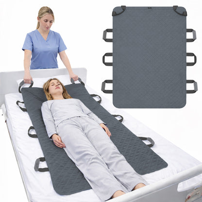 SPRING SEAON 34" x 52" Positioning Bed Pad, Waterproof Transfer Sheet with 8 Reinforced Handles
