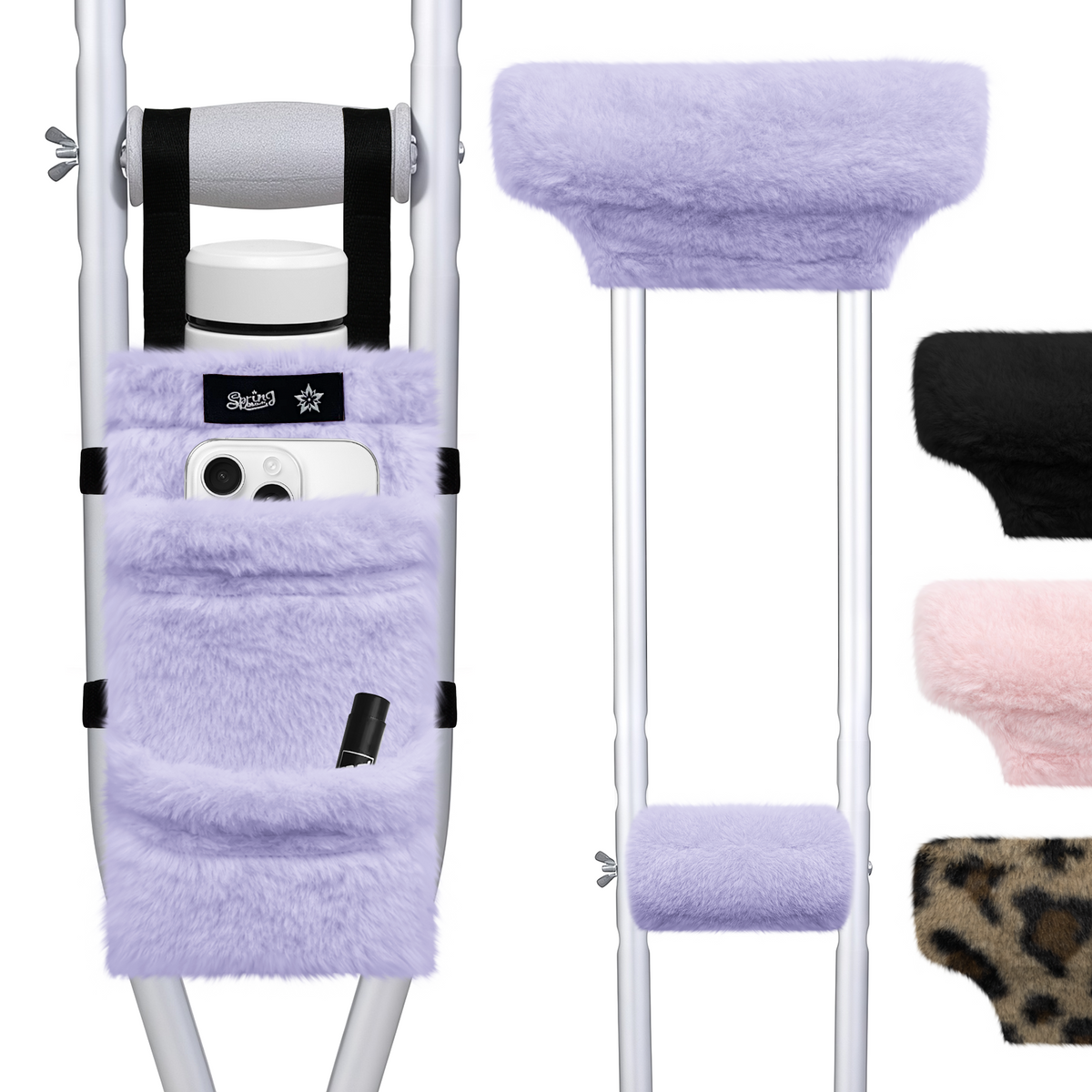 Color-​SPRING SEAON Plush Crutches Padding & Crutch Bag (5 PCS) - SpringSeaon