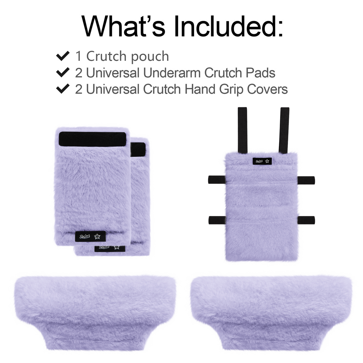 Color-​SPRING SEAON Plush Crutches Padding & Crutch Bag (5 PCS) - SpringSeaon