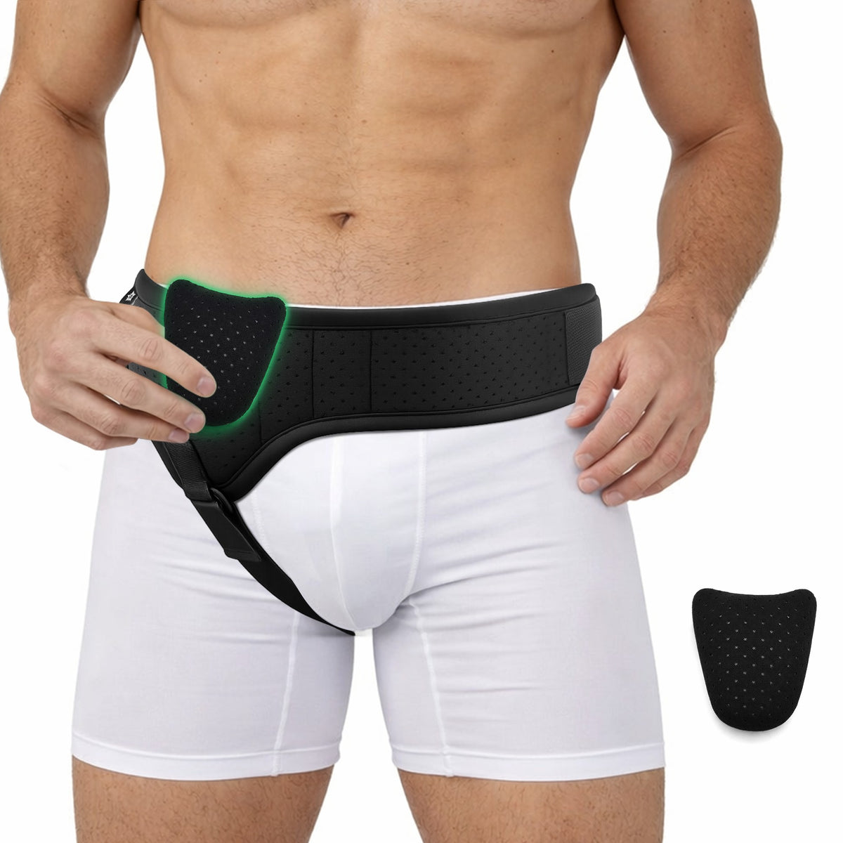 Color-​SPRING SEAON Hernia Belt with 2 Replaceable Pressure Pads, Anti-Slip Support Belt for Men & Women, Discreet 1.5" Design for Daily Wear - SpringSeaon