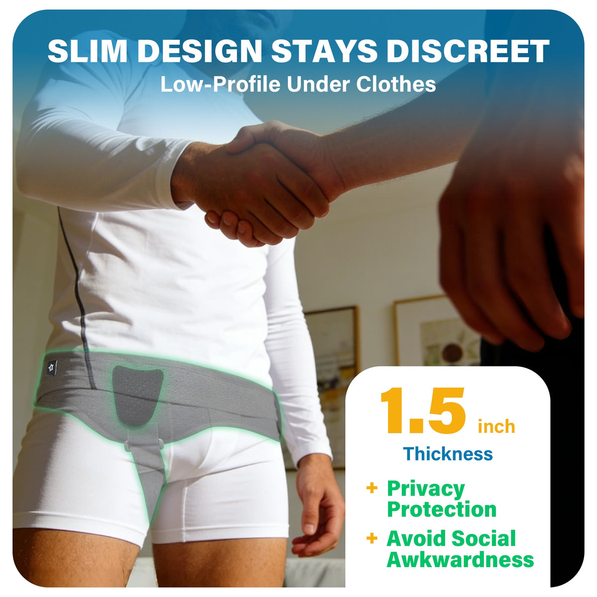 Color-​SPRING SEAON Hernia Belt with 2 Replaceable Pressure Pads, Anti-Slip Support Belt for Men & Women, Discreet 1.5" Design for Daily Wear - SpringSeaon
