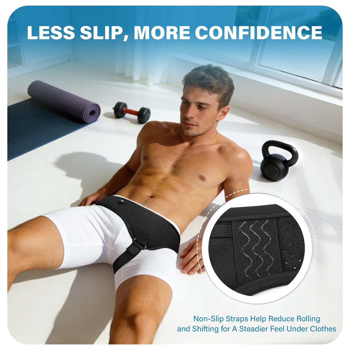 Color-​SPRING SEAON Hernia Belt with 2 Replaceable Pressure Pads, Anti-Slip Support Belt for Men & Women, Discreet 1.5" Design for Daily Wear - SpringSeaon