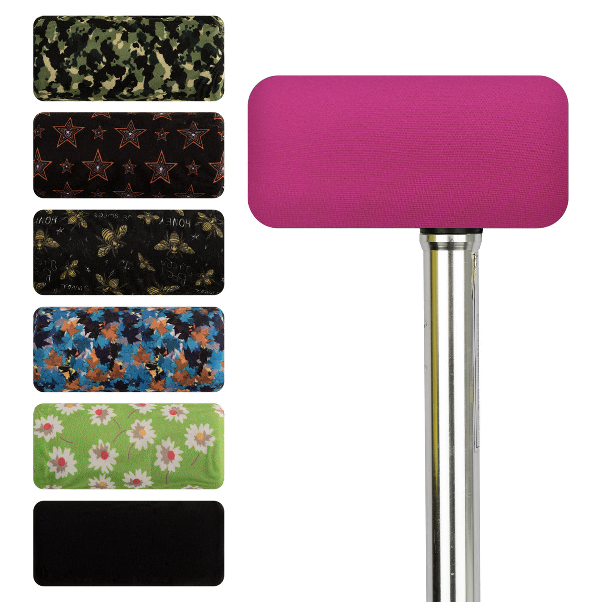 Rose red-​SpringSeaon Padded Cane Handle Covers - Universal Fit T-Handle Grip for Daily Mobility Accessories - SpringSeaon
