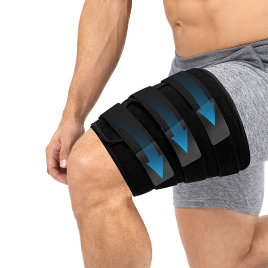 SPRING SEAON Anti-Slip Thigh Support with Adjustable Compression for Hamstring, Quad, Groin and Sports Use