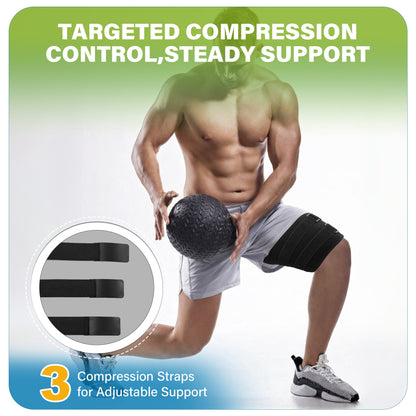 Color-​SPRING SEAON Anti-Slip Thigh Support with Adjustable Compression for Hamstring, Quad, Groin and Sports Use - SpringSeaon