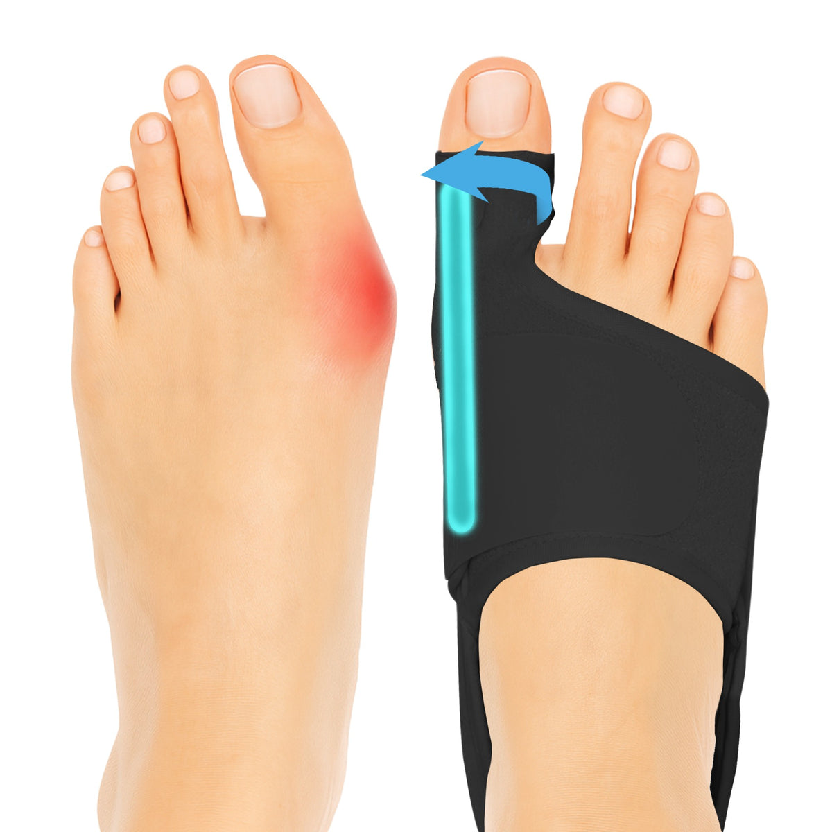 Color-​SPRING SEAON 2-Pack Women & Men Adjustable Big Toe Support - Day/Night Comfort Sleeve - SpringSeaon