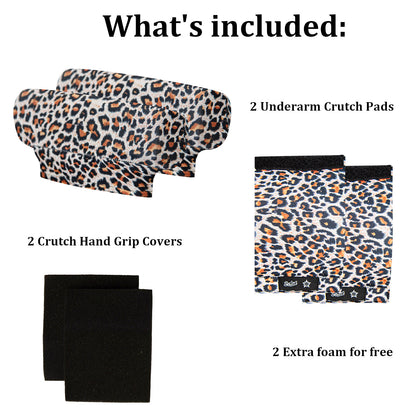 Universal Underarm Crutches Padded Crutch Pads with Hand Grips Padding Handle Covers