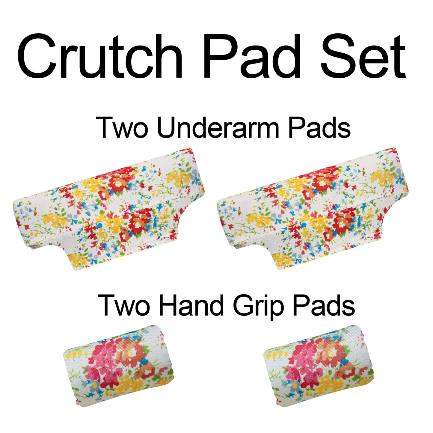 Universal Underarm Crutches Padded Crutch Pads with Hand Grips Padding Handle Covers
